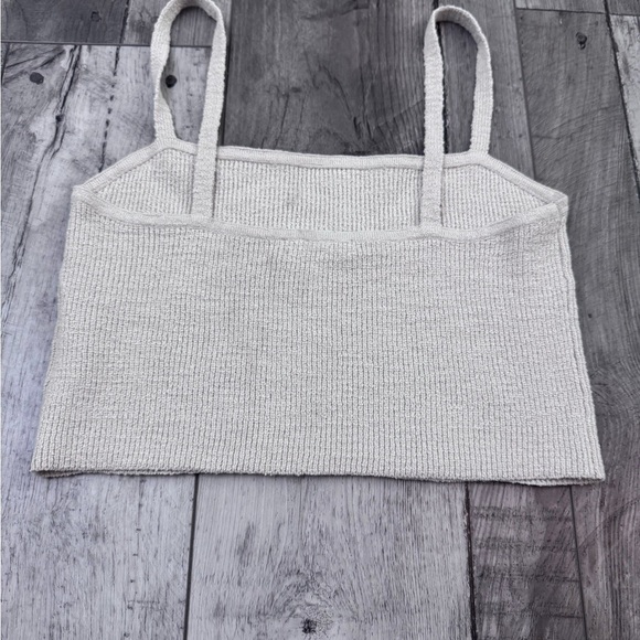 Madewell Halstead Square-Neck Sweater Cropped Tank Grey Medium - Picture 7 of 7